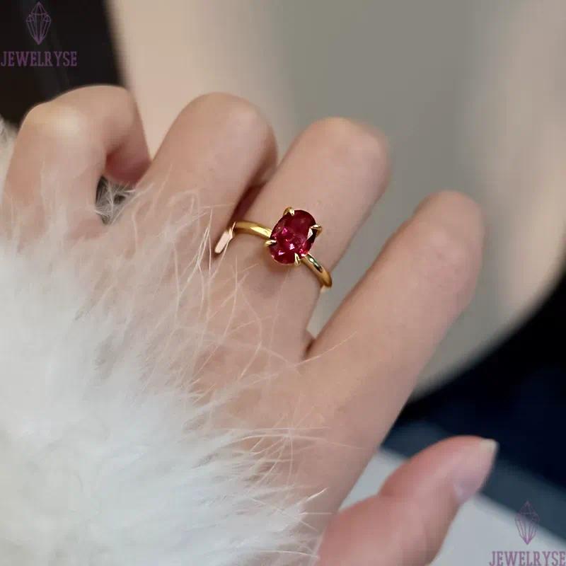 luxurious red oval cut diamond gold ring for woman s925 sterling silver wed wedding party 5A cubic zirconia luxury designer engagement rings jewelry s