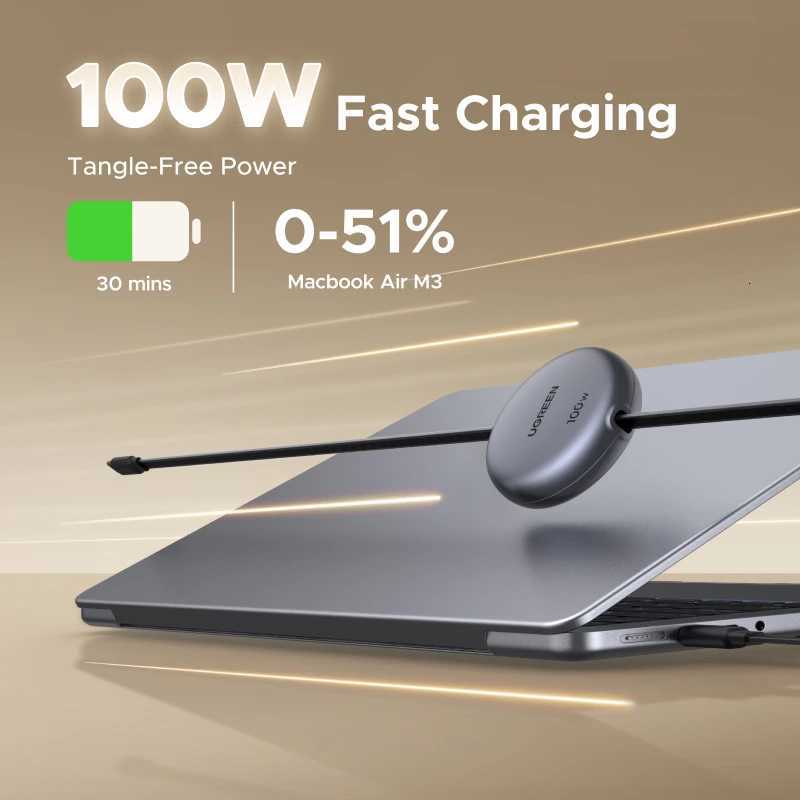 UGREEN Retractable 100W USB C to USB C PD Cable for iPhone 17 16 15 Pro Max PD Fast Charging Data Cord Type C Charger Cable Wire C251203