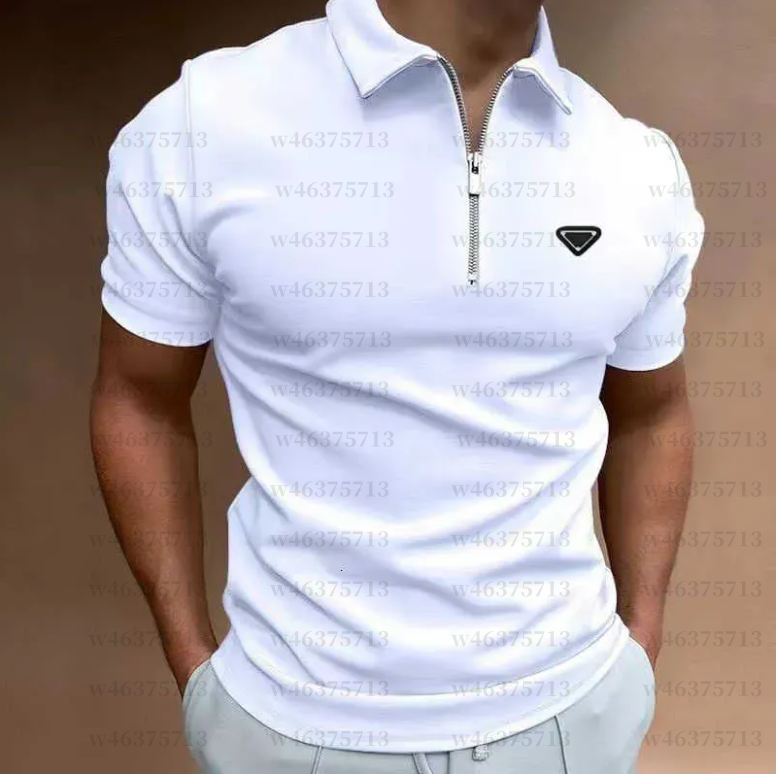 Men's Polos Designer high quality Summer Zipper Polo Shirt brand Print Shirt for Men Streetwear Casual Short Sleeve T-Shirt designer top