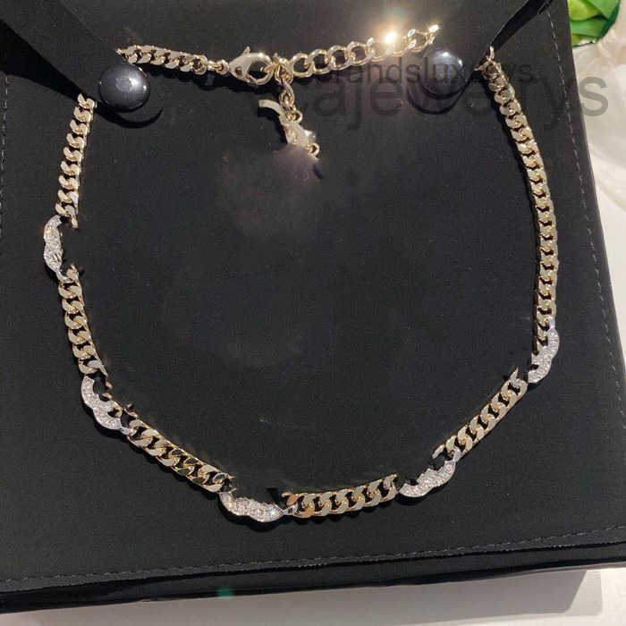 Cuban 20 style CLetter Link Chain Pendant pearl Necklaces Brand Designer ccity Necklaces for Women man Wedding Party Choker Jewelry bnvbv
