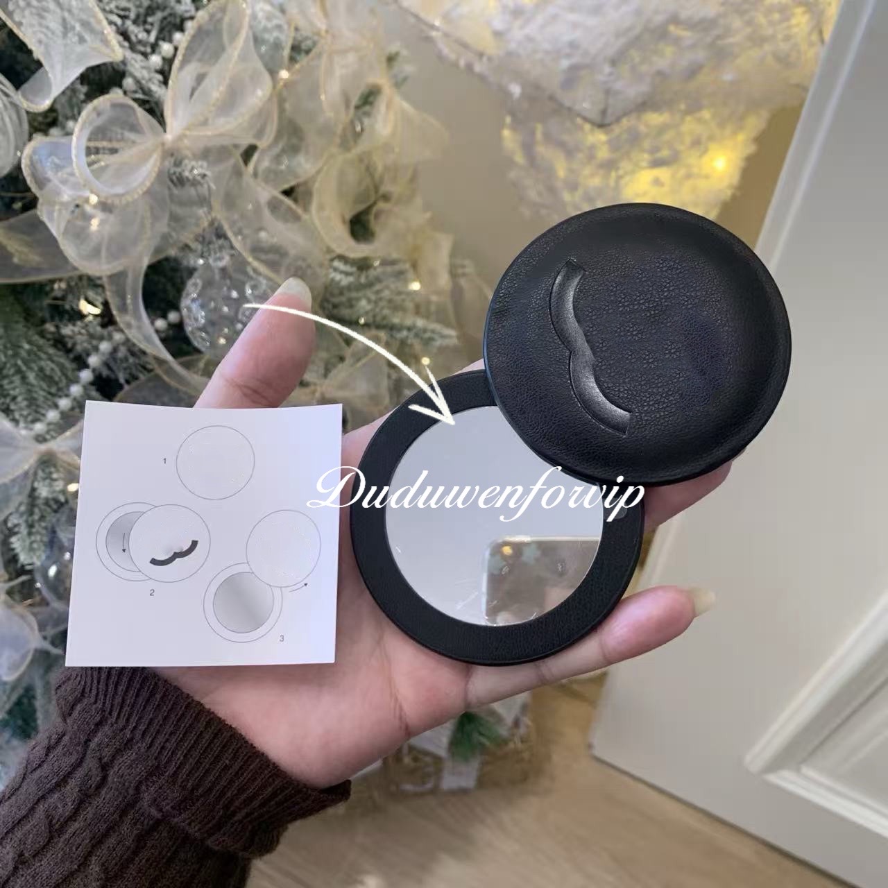 Makeup Mirror Designer Tool beatue.gift rotating mirror leather cover gift box