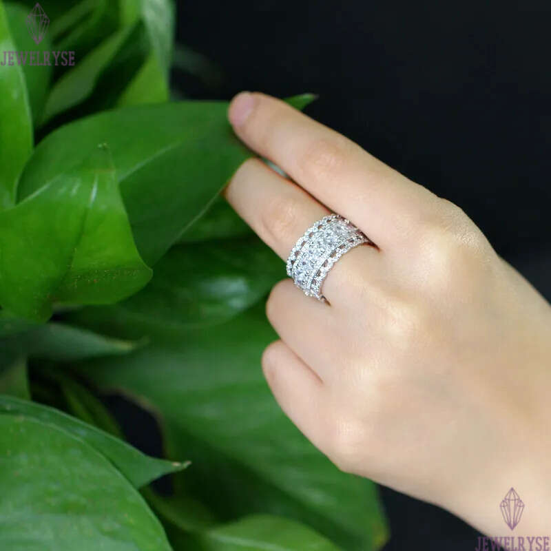 Luxury AAA CZ Bride Wedding Love Rings Size 6-9 Jewelry Designer Copper White Cubic Zirconia Brass Silver Pierced Diamond Ring For Women Engagement Gi