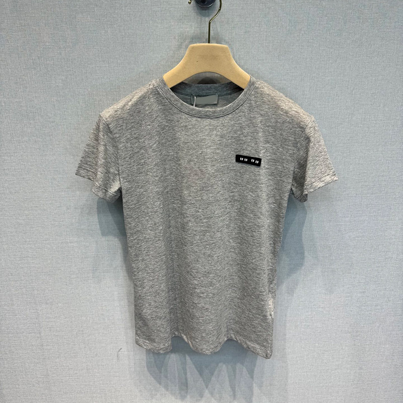 Luxury Women T Shirts Summer Breathable Thin Short Sleeve Tops Brand Solid Color Daily Casual Tees miumius miumiue miu miu miumiushirt miumiutop 0I9F