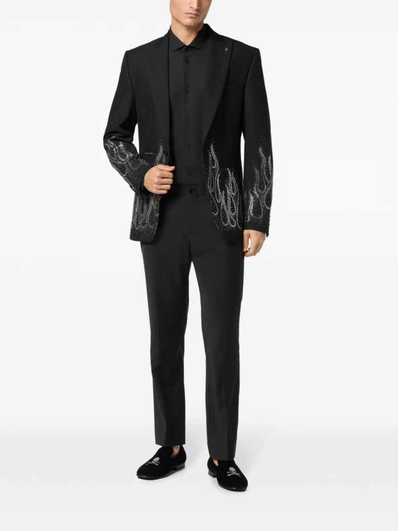 Luxury Men Suits Slim Fit 2 Pieces Jacket Pants Crystal Wedding Groom Tuxedo Prom Party Dinner Customized Ropa Hombre