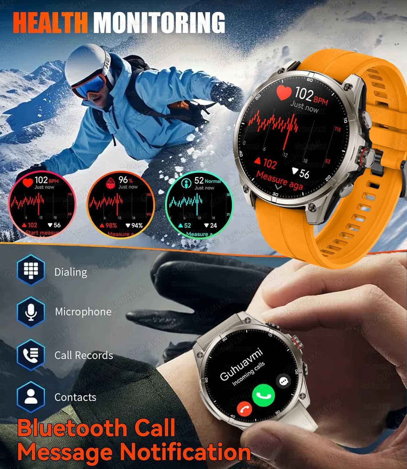 2025 Military Outdoor Sports Smartwatch Men GPS trackr 10ATM Flashlight 143 HD Display Sn Call Fitness Watches C251203