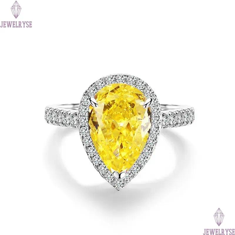 yellow wed diamond designer ring for woman 925 sterling silver 5A zirconia square wedding engagement heart rings womens luxury jewelry mother friend g