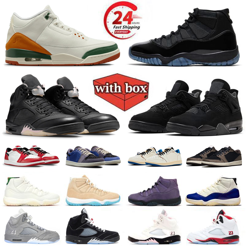 With Box 1s 3s 4s 5s 11s Basketball Shoes 8s Bugs Bunny Gamma Blue Black Cat SoleFly Fruits Of Our Labor Chicago Voodoo Alternate Off Noir Men Women trainers Sneakers