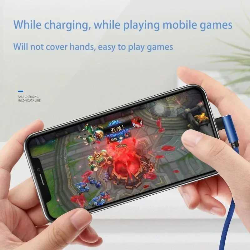 90 Degrees Line Fast Charging Type C Quick Charge USB C Cable for Gamer for Mobile Phone Charger Cables C251203