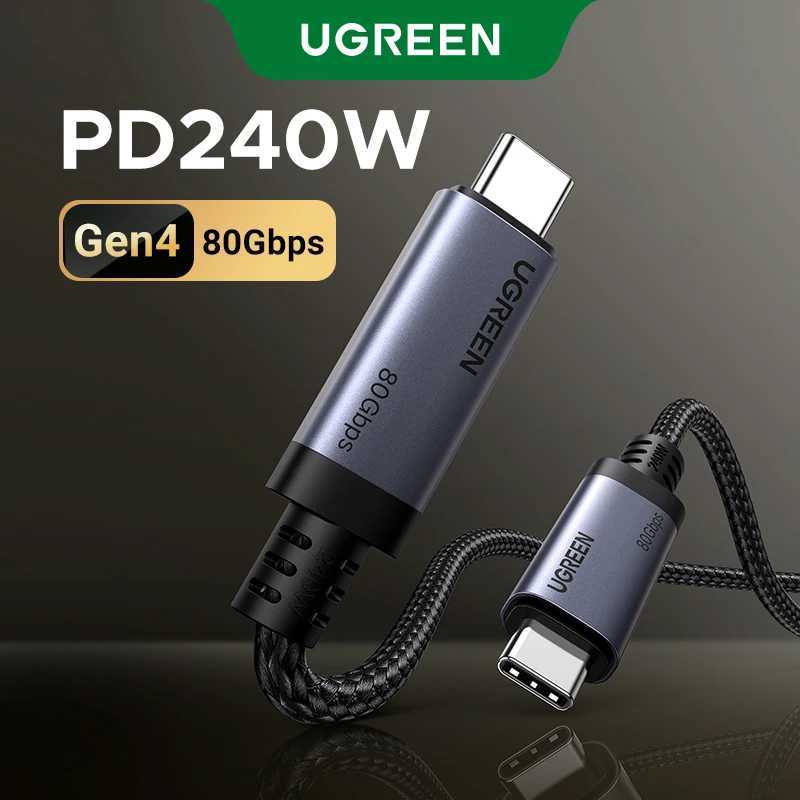 UGREEN PD 31 240W USB C to USB C Cable Fast Charging Thunderbolt 4 Aluminum Shell Braided for Book 80/40/10Gbps C251203