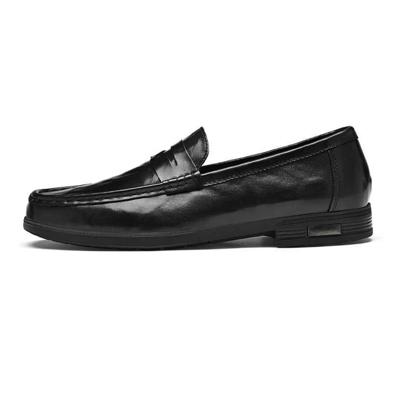 Mens Casual Leather Shoes with Genuine Leather Uppers Street Fi Loafers Multi-functial and Durable Driving ShoesXJ251203
