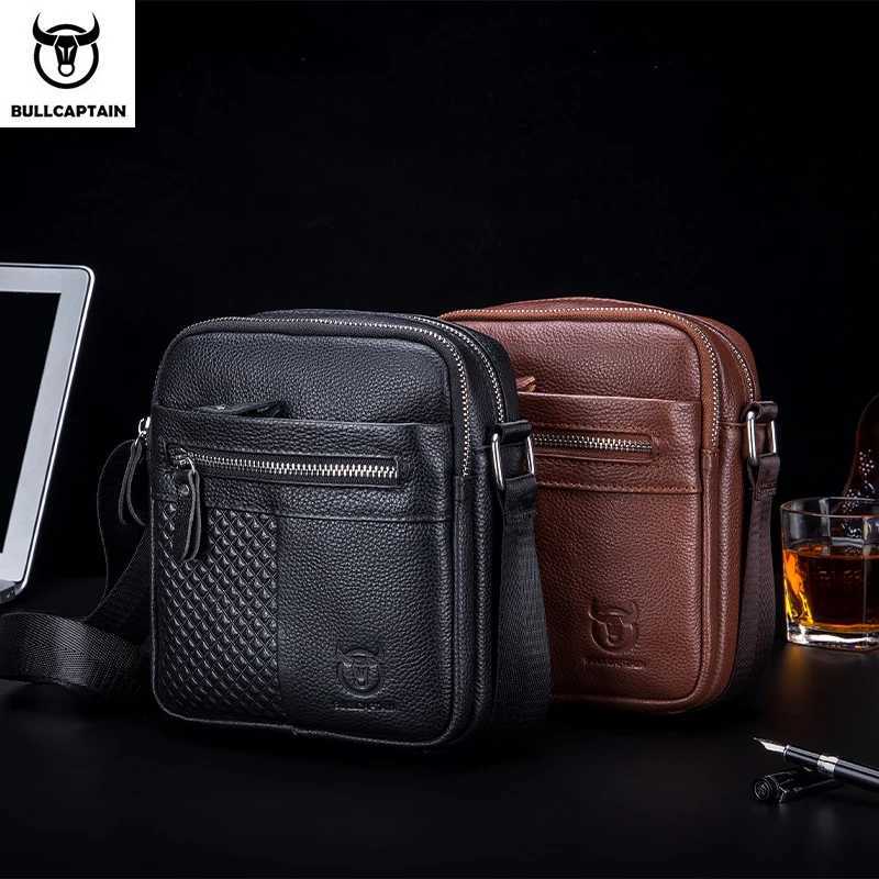 BULLCAPATIN Mens Genuine Leather Shoulder Bag Messenger Briefcase CrossBody Handbag Satchel Travel bag X251203