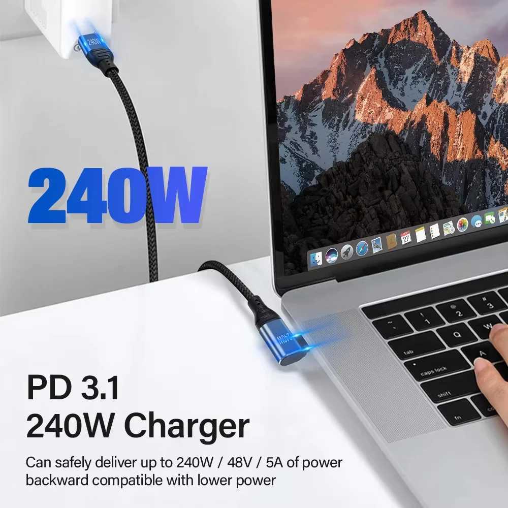 240W USB Type C Cable er fast charge for iPhone 15 Pro Max book S23 Plus PD31 Data Charger Wire USBC 2m C251203