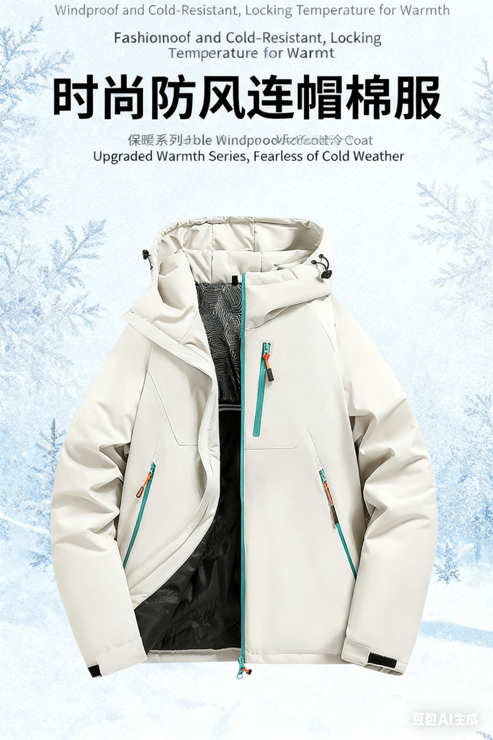 Outdoor Waterproof Cotton Coat - Unisex, Loose Hooded Puffer Jacket with Graphene Lining for Couples, Winter Style