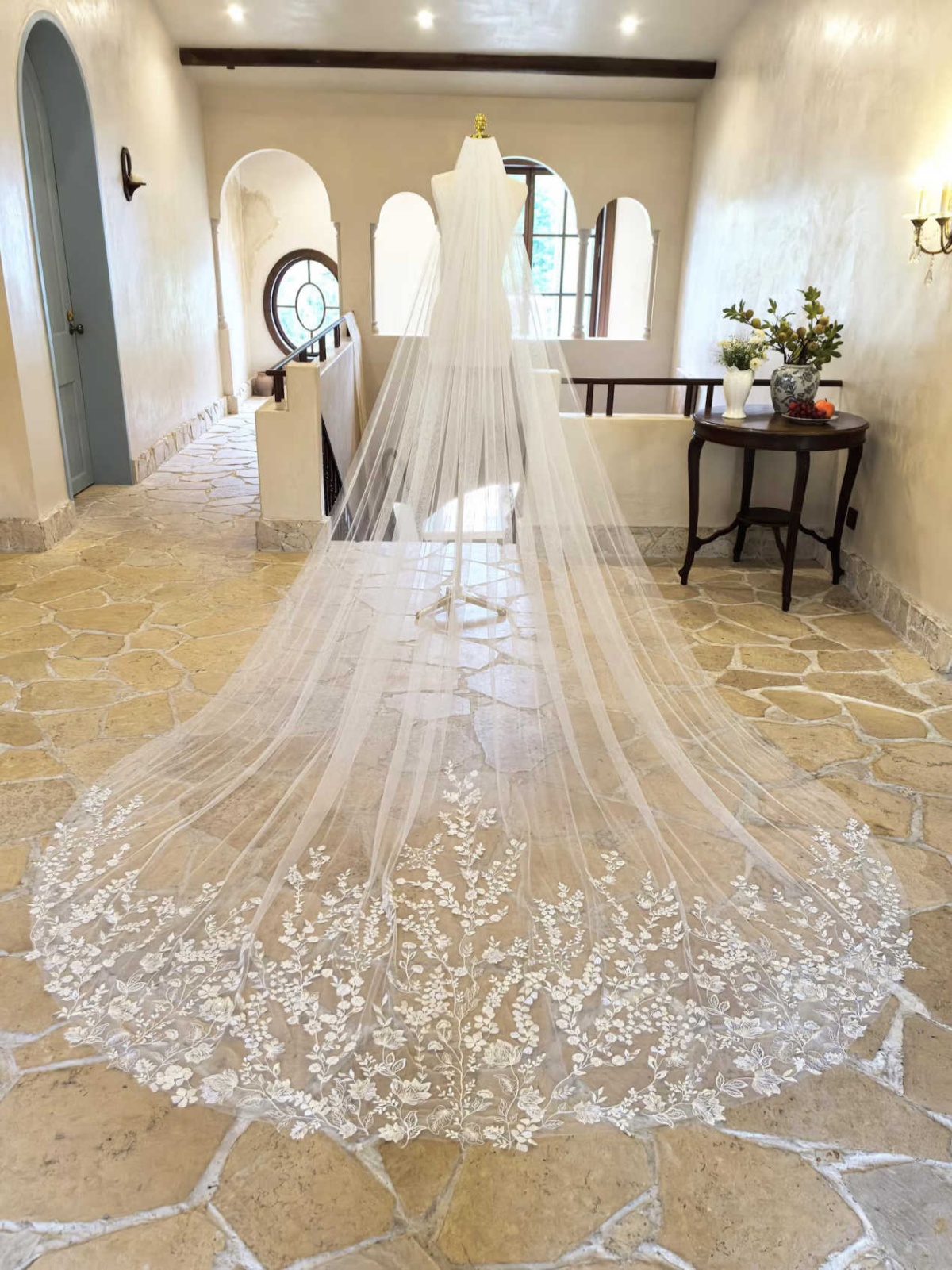 Princess Wedding Bridal Veil Lace Edge One-Layer 3M Cathedral Applique Sequins White/Ivory Veil With Comb Customized velos de novia