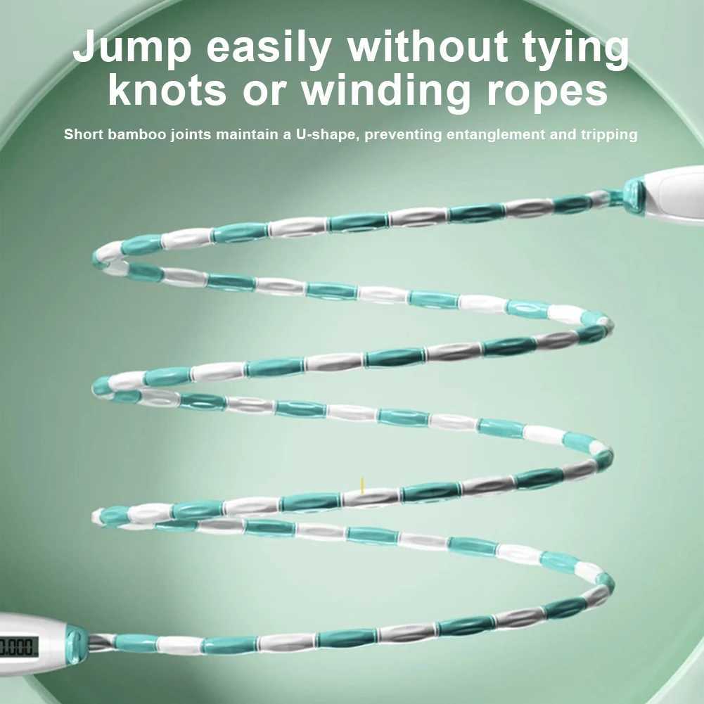 Beaded Jump Rope Plastic Segmented Jump Rope with Counter Soft Beaded Skipping Rope Adjustable Length for Kids Adults M260319