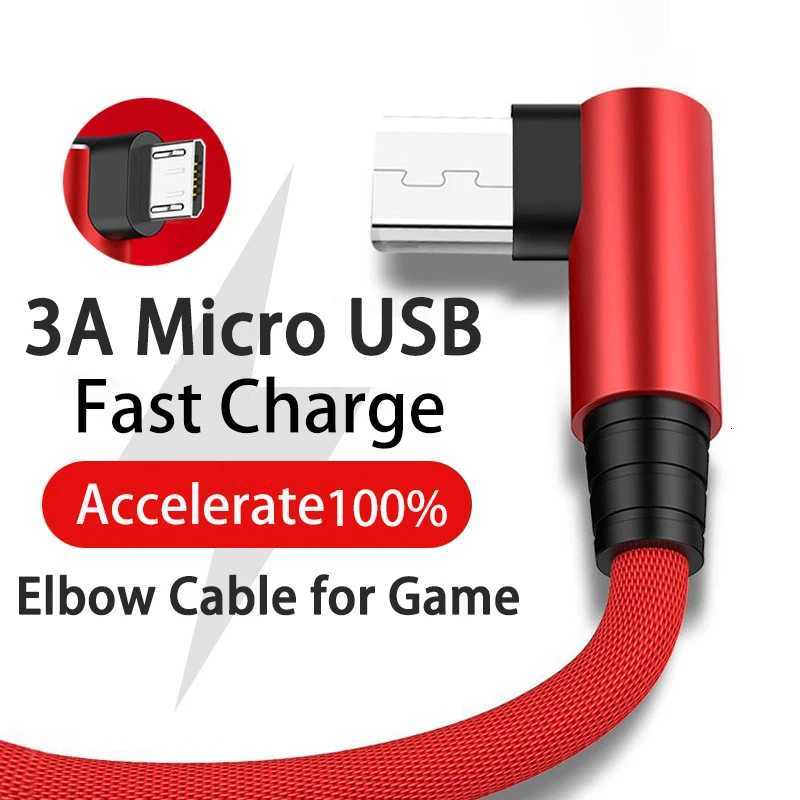 3A Fast Charging USB Micro Cable 90 Degree Data Cable for Mobile Phone Charger Usb Cable C251203