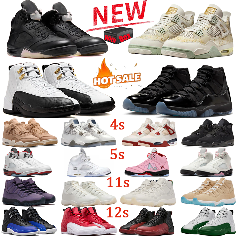 with box Designer 4s 5s 11s 12s 14s sneakers Sports Shoes Basketball Shoes Taxi Black Cat Gamma Blue OFF NOIR Fire Red-Black Ferrari Blue chill Classic Travel eur 36-47