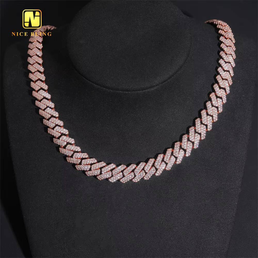 13mm 2 Rows High Quality CZ Stone Iced Out Cuban Link Chain 925 Silver Hip Hop Jewelry Cubic Zirconia Diamond Necklace Bracelet