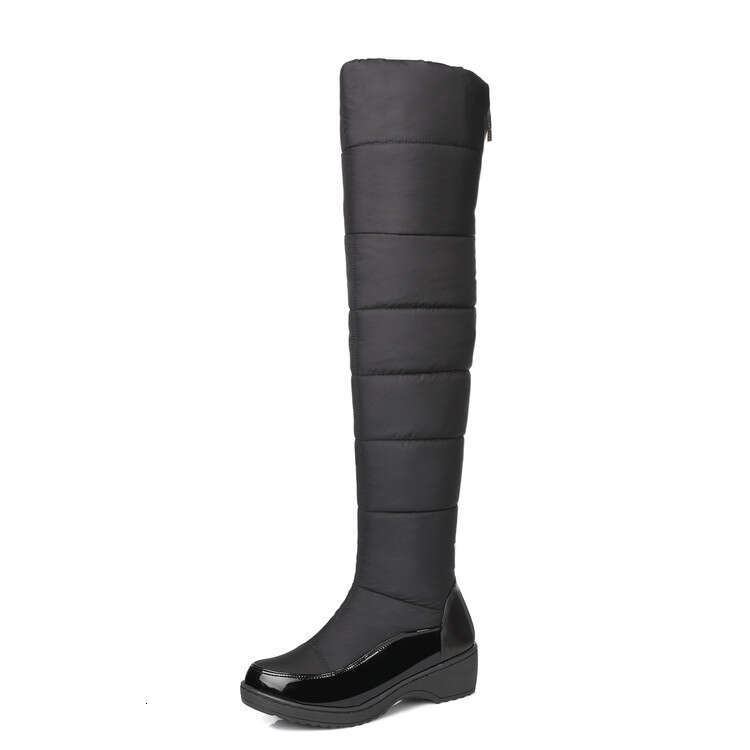 Fashion Snow Boots Long Boots Warm Winter Space Down Over The Knee Boots with Zipper Cotton Thickened And Fleece Lined Women's Size 35 41 42 43 4