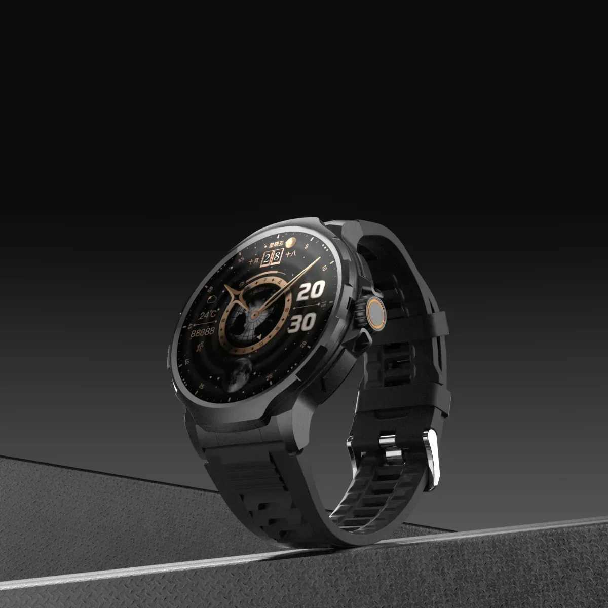 GT100 New Smartwatch 185-inch Display HD Sn Android OS 4G SIM Card 180 Rotating Camera WiFi Waterproof Smart Watch Men C251203