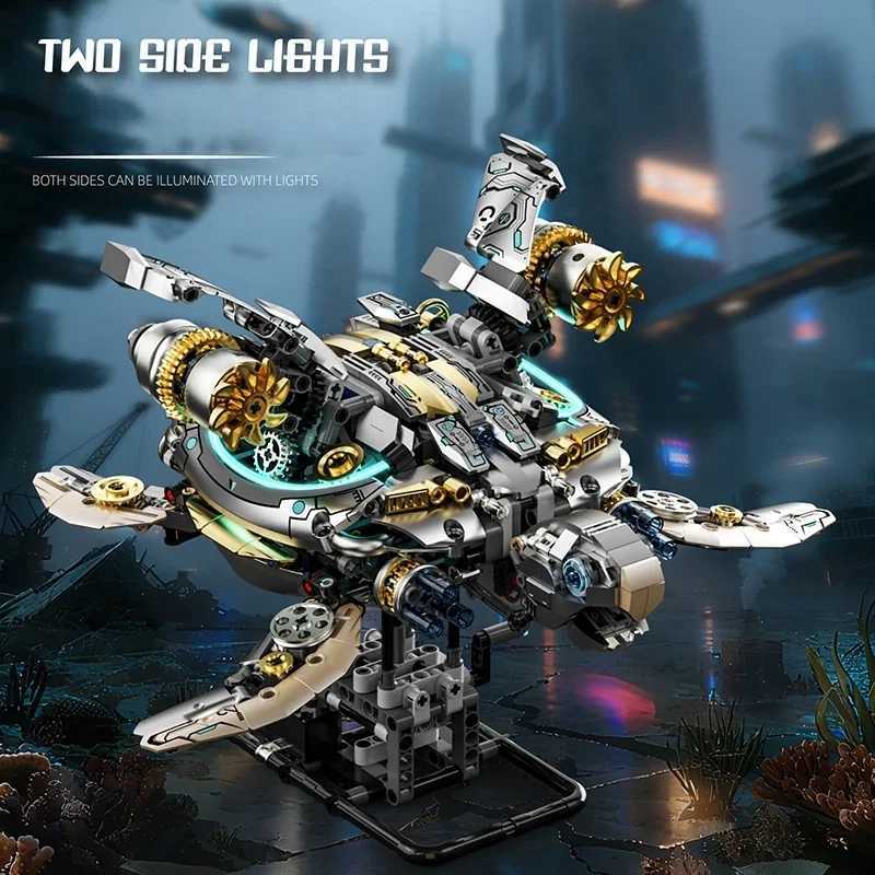 Mechanical Sea turtle Building Blocks Motor Power Ocean MOC Assembly Building Blocks Bricks Set Birthday Christmas gifts Kids C251203