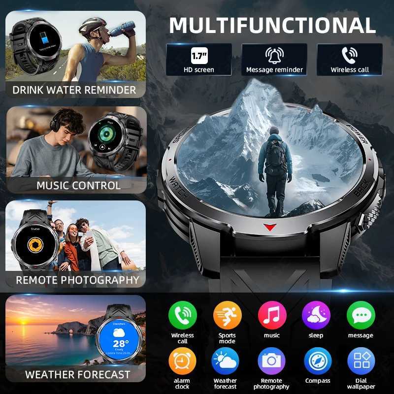 LIGE Men Smart Watch 1100mAh Large Battery 3ATM Waterproof Call Rate Sleep Monitor Flashlight Sports Smartwatch C251203