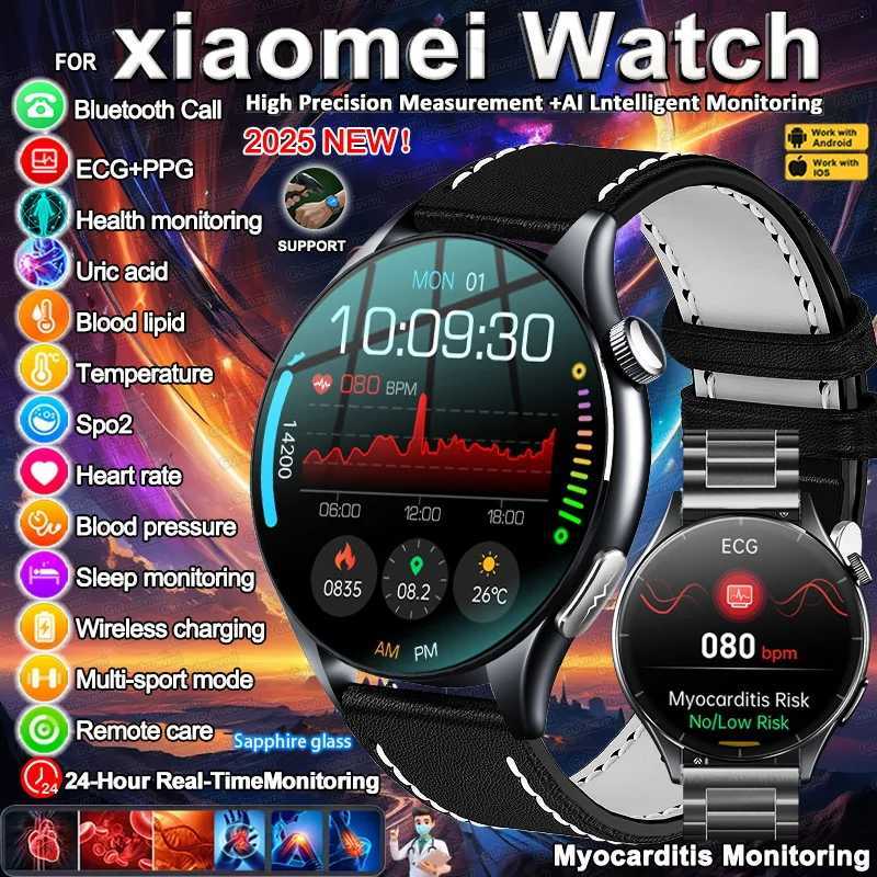 2025 NEW For Health Care ECGPPG Smart Watch Precise Blood Lipids Pressure Body Analysis Vo call Waterproof Smartwatch C251203