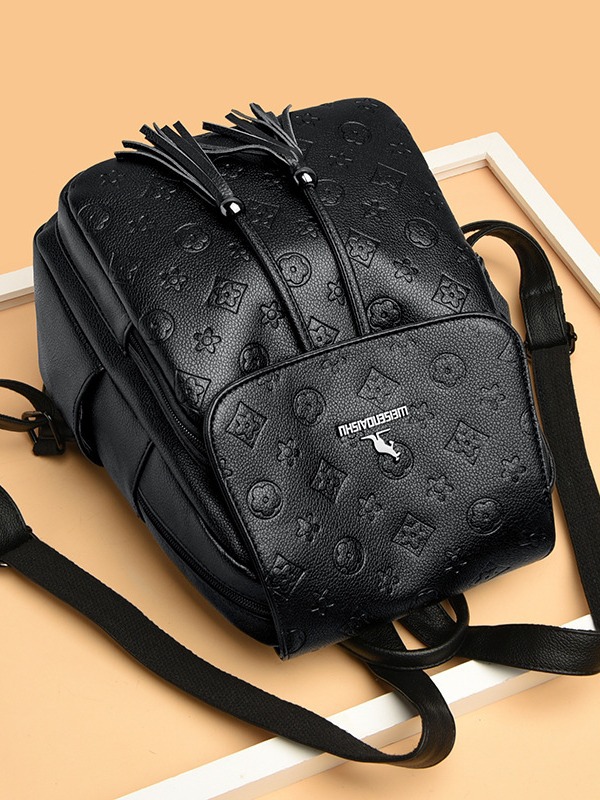 Designer New Women Embossed Backpack Fashion Versatile Mom Backpack Travel Casual Large Capacity Backpack Black Blue Red Free Shipping