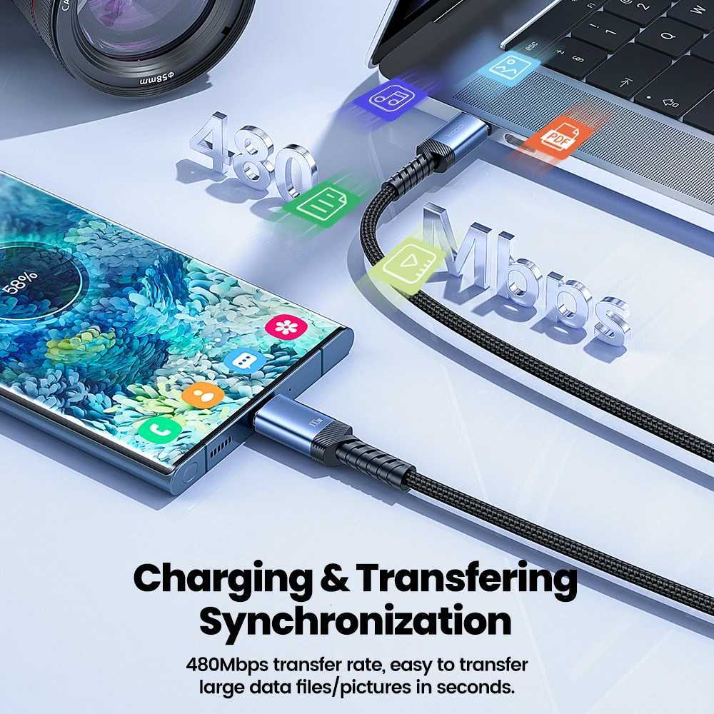Toocki Type C to Type C Cable 100W PD Fast Charging Charger USB C to USB C Cable For F3 Realme book iPad C251203