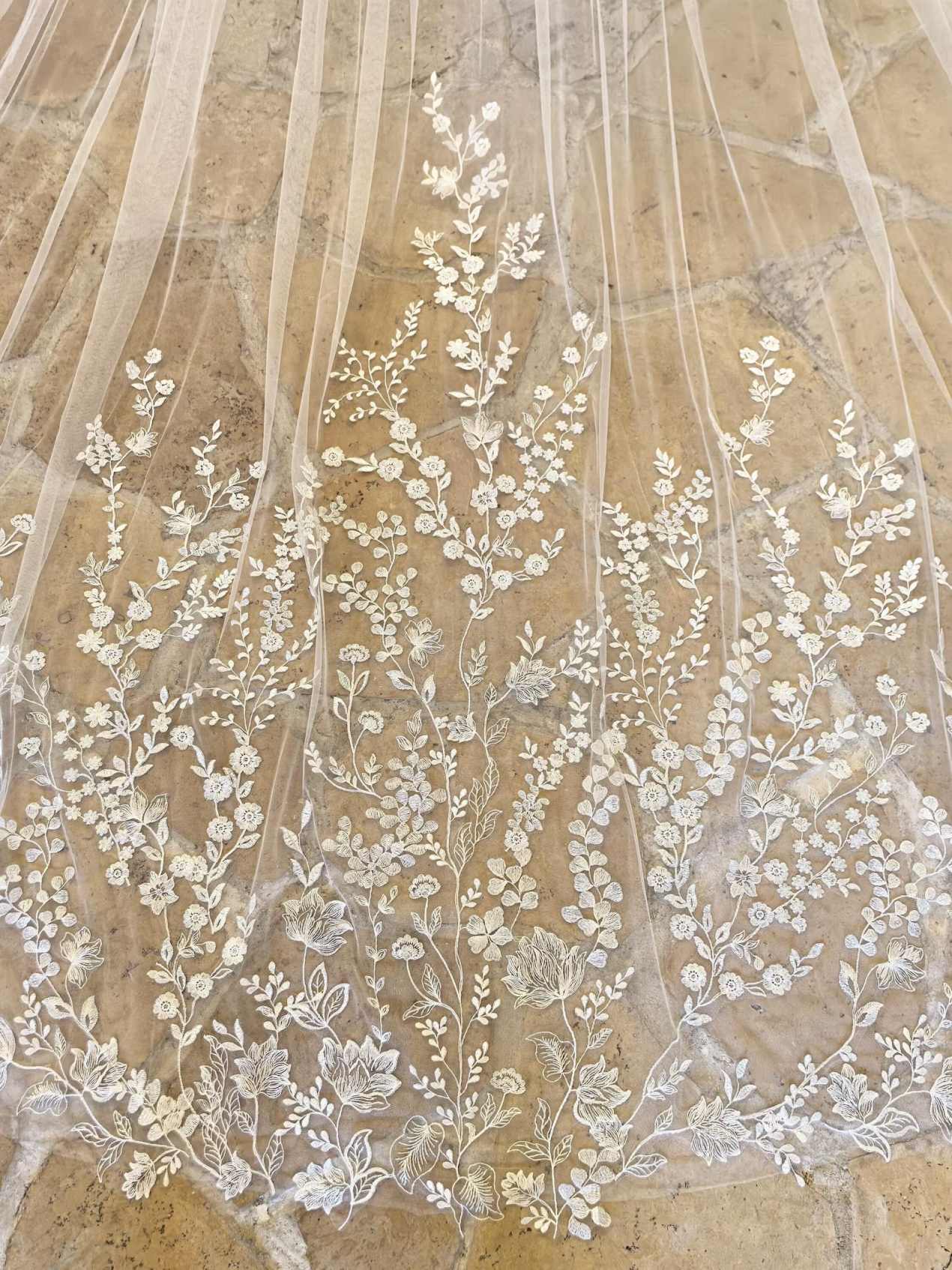 Princess Wedding Bridal Veil Lace Edge One-Layer 3M Cathedral Applique Sequins White/Ivory Veil With Comb Customized velos de novia