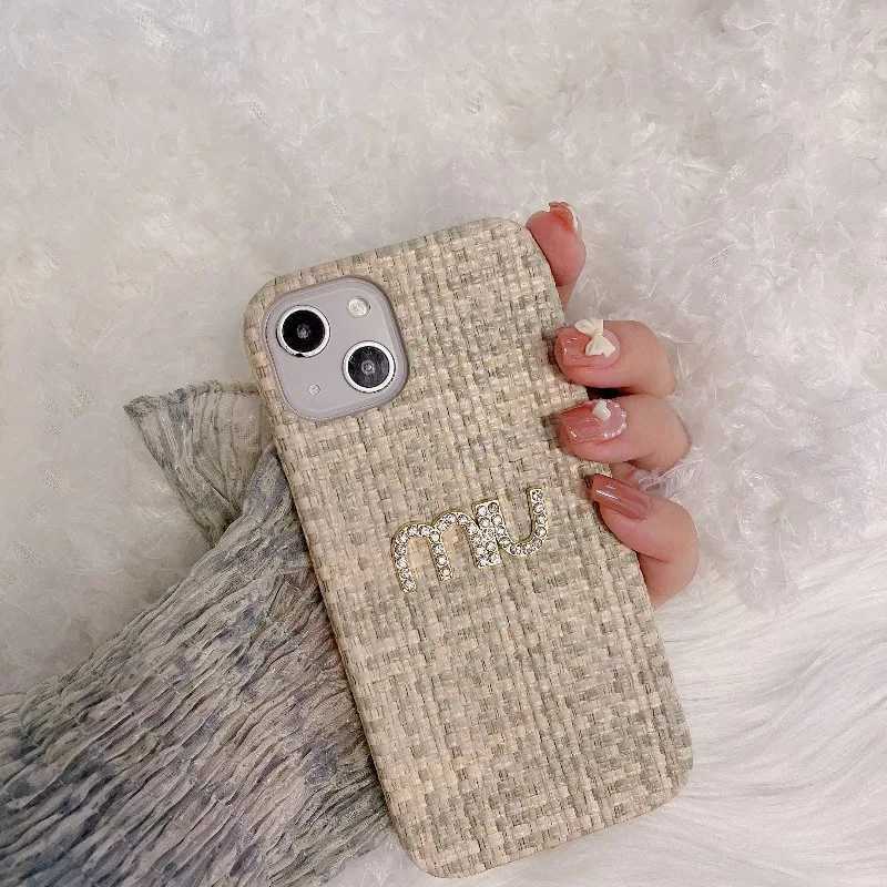 Woven luxury Pattern Suitable for 17 Promax Phone Case for IPhone 13/14/15/16 Pro Half Pack Protective Case Anti Drop Cover Case M251203