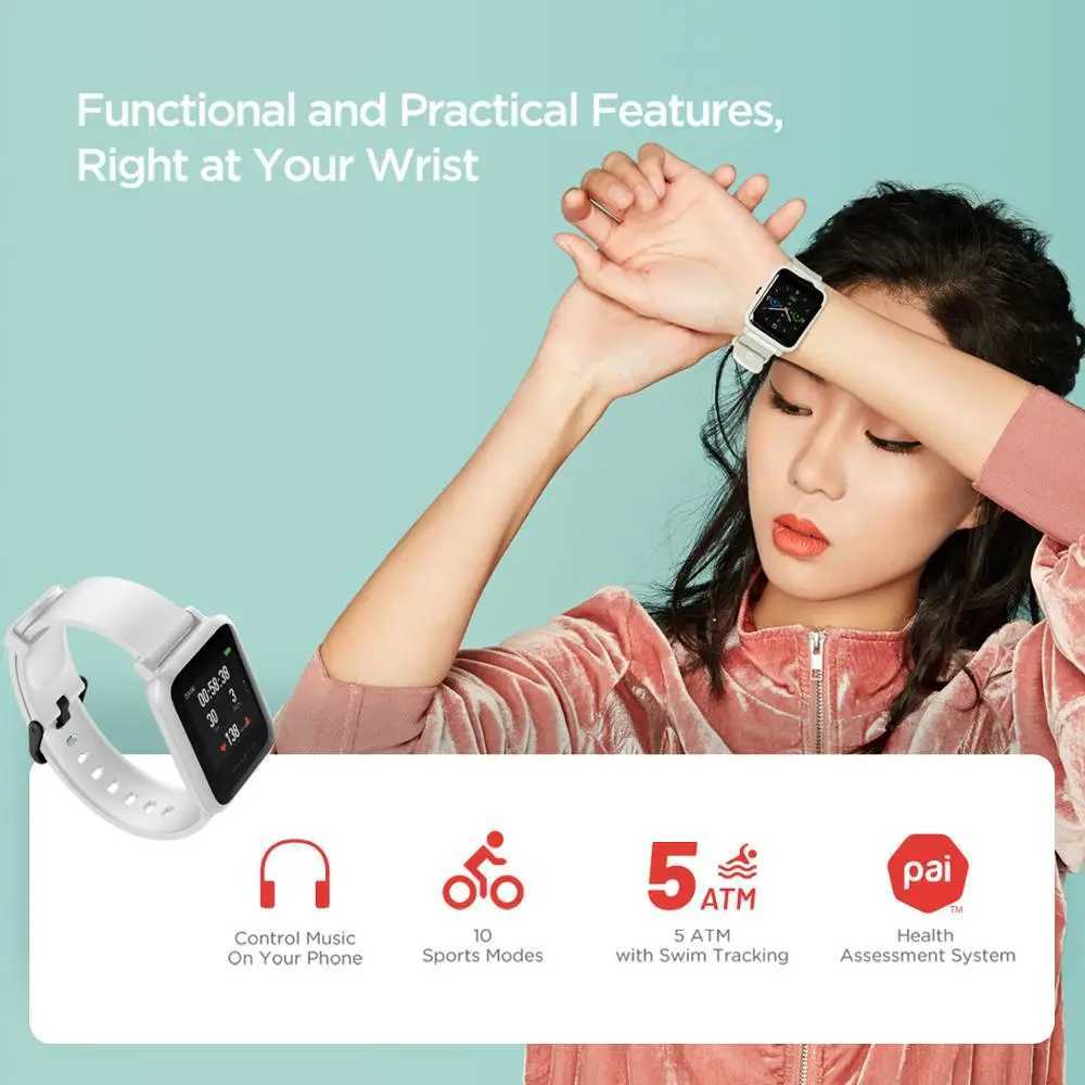 Amazfit SmartWatch Bip S GPS GLOS 31g Feather-Light Body Rate Measurement Sports Watch Used 90-95 New No Box C251203