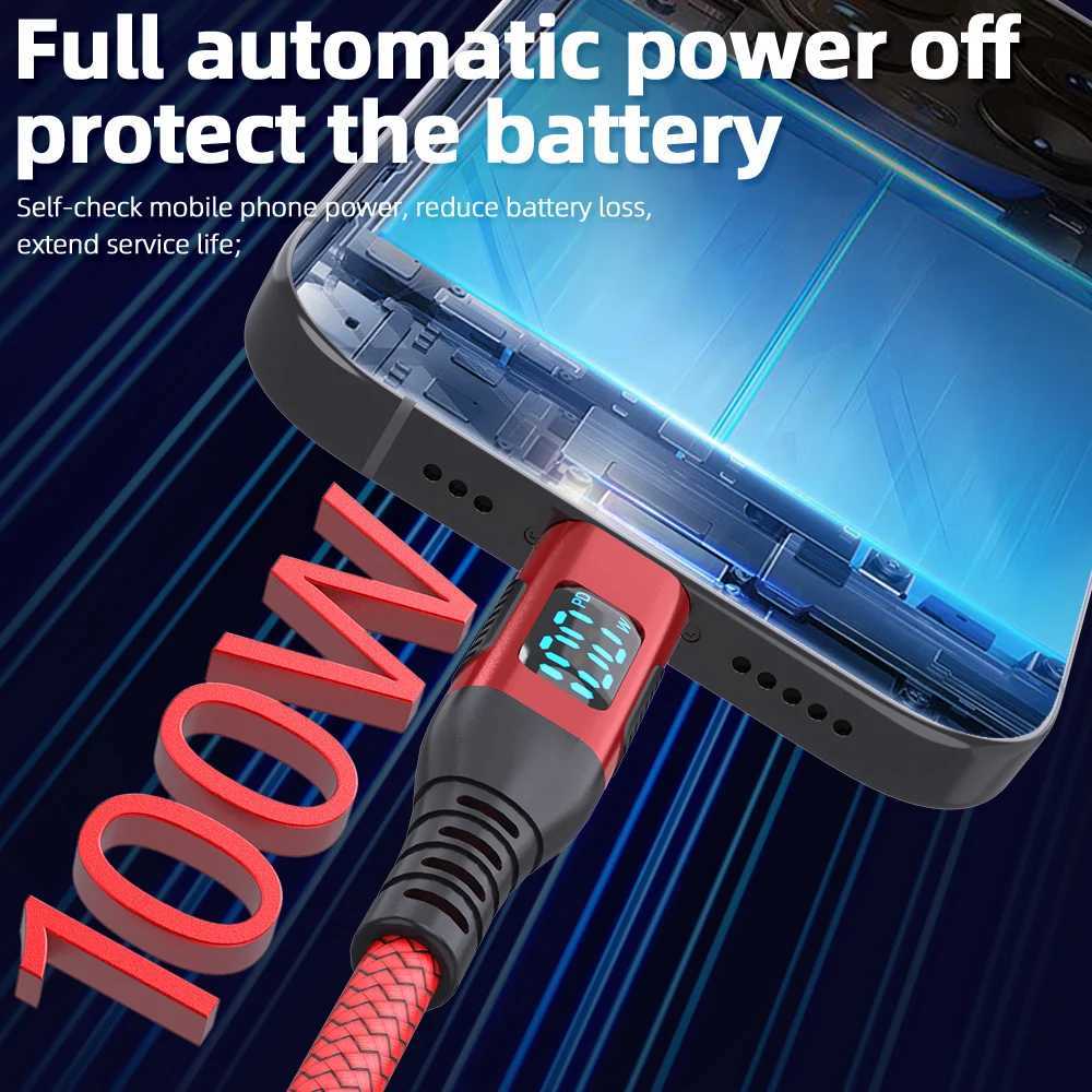 100W USB C to USB C Fast Charging Cable with 480Mbps Transfer Speed Red Nylon Data Cord for Devs C251203