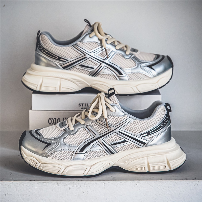 Designer casual shoes free shipping The new anti odor mesh thick soled height increasing casual shoes are trendy versatile and suitable for casual spo