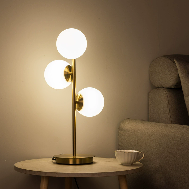 Nordic Minimalist Table Lamp Glass Spherical Living Room Dining Room Hallway Balcony Pendant Lamp Bedroom Floor Lamp