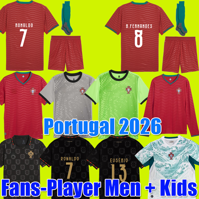 2026 Edicao Special Portugal jersey Black Panther Kit DIOGO J soccer jerseys RUBEN Portugieser Portuguese ronaldo football shirts Men Kids kit sets