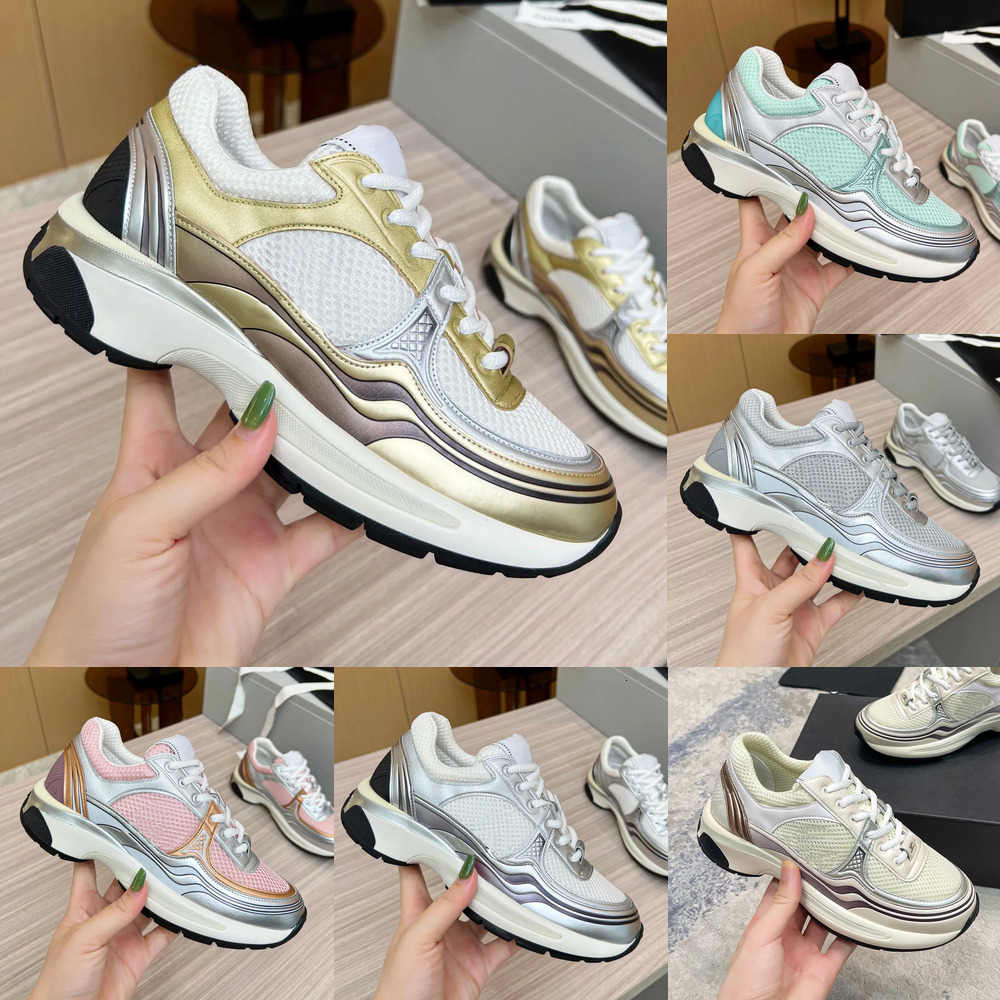 Designer shoes sneakers womens luxury casual platform new release genuine leather running shoes travel outdoor sequin classic white lace up shoe women