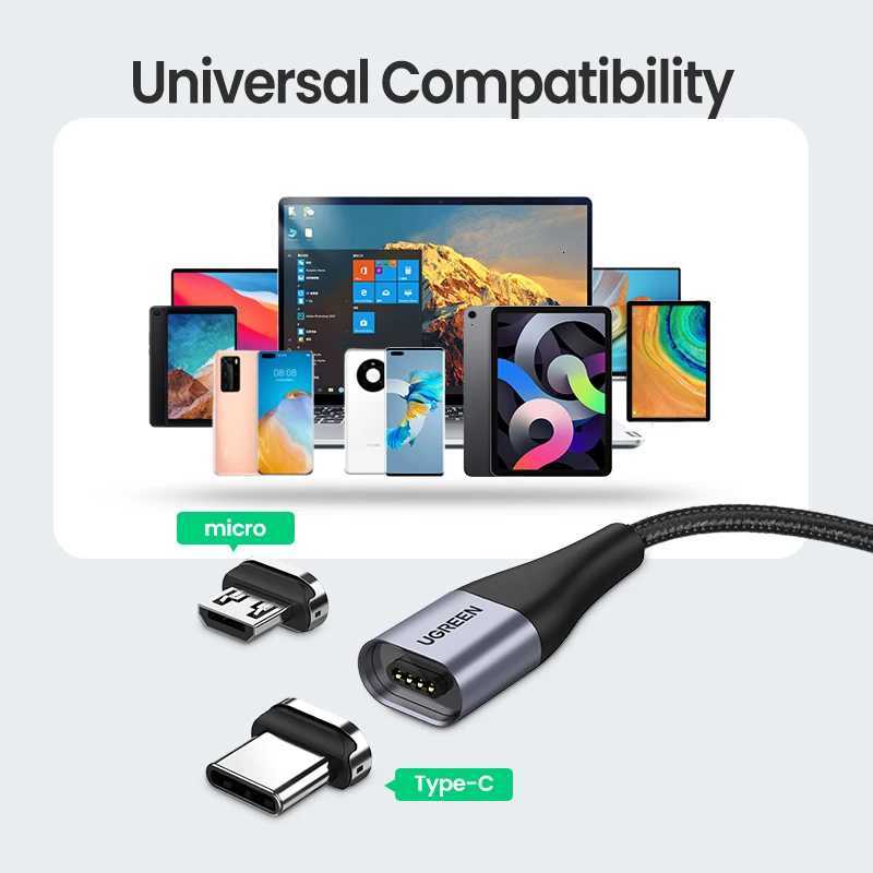 UGREEN Magnetic USB Charging Cable Type C Micro USB Phone Cable Magnet Charger Micro USB For 3A Mobile Phone Wire Cord C251203