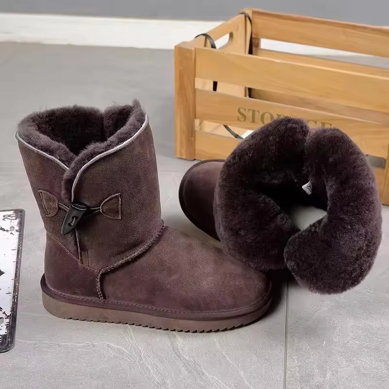 Designer shoes 2025 new fur integrated snow boots for womens mans winter warm and thick soled fashion boots