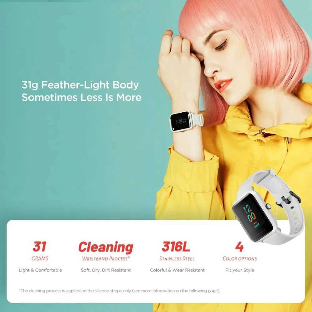 Amazfit SmartWatch Bip S GPS GLOS 31g Feather-Light Body Rate Measurement Sports Watch Used 90-95 New No Box C251203