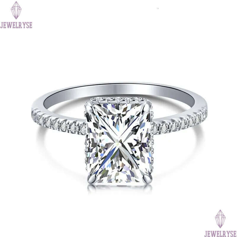 fashion diamond designer ring for woman 925 sterling silver square 8A zirconia ice out red blue pink luxury propose engagement wedding womens rings je