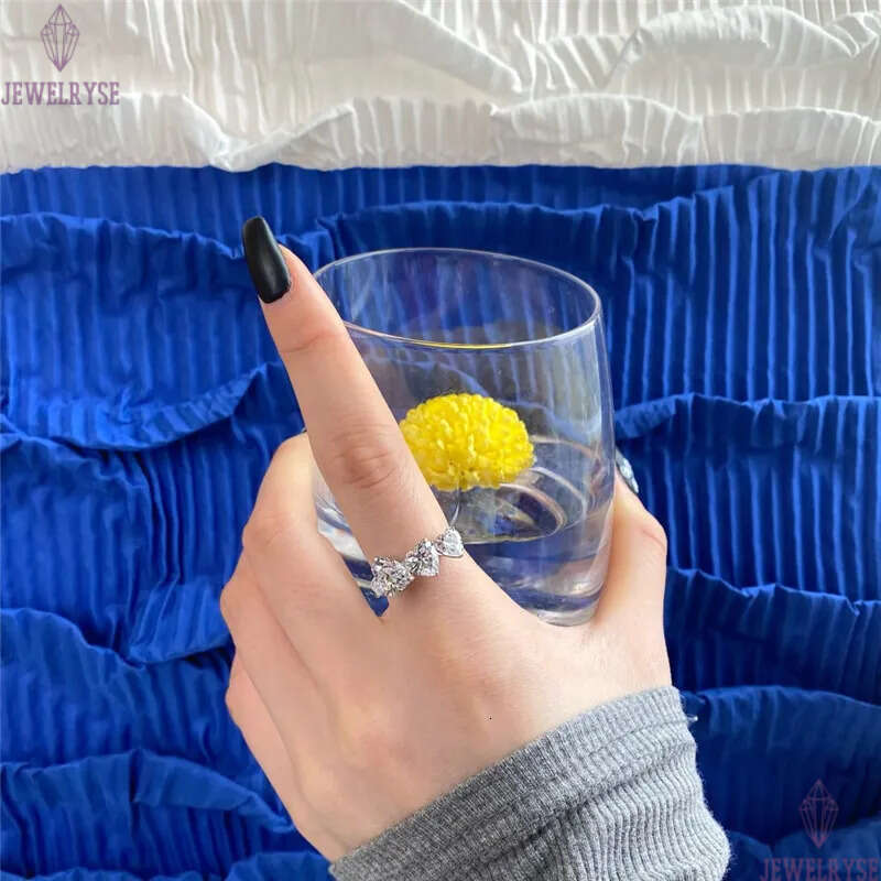 Ins Top Cute Wedding Rings Fashion Jewelry 925 Sterling Silver ring Fill Heart Shape White 5A Cubic Zirconia CZ Diamond Promise Eternity Engagement Fo