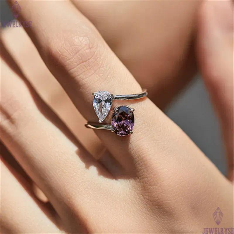 Water Drop Diamond S925 Sterling Silver Designer Ring for Woman 8A Cubic Zirconia Love Bridal Engagement Wedding Gold Rings Womens Luxury Jewelry Gift