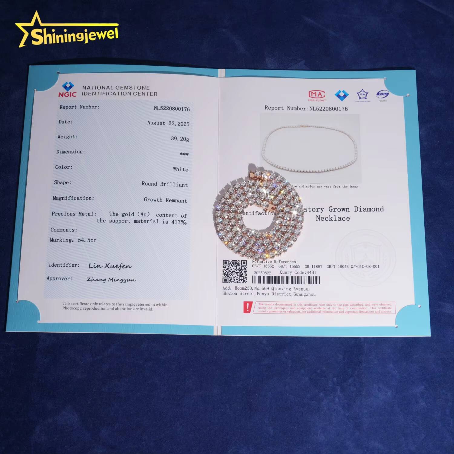 Trendy Daily Jewelry Iced Out Hip Hop Tennis Chain 10K Solid Rose Gold Lab Diamonds Tennis Necklace