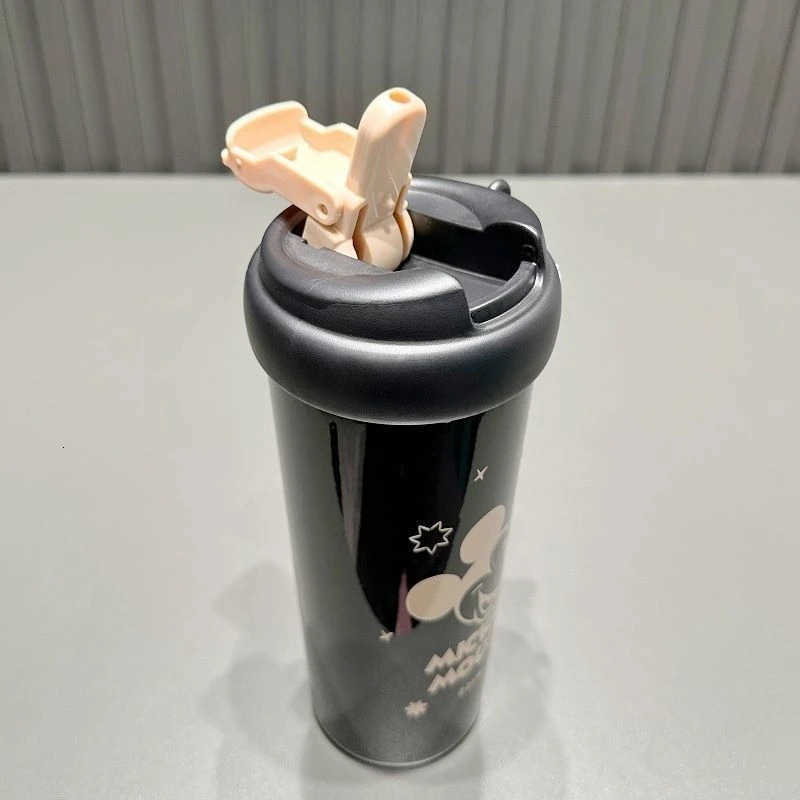 Disney New Mickey Minnie Thermos Creative High-value Anime Cartoon Diy Printing Student Large Capacity Portable Cute Suction Cup H251203