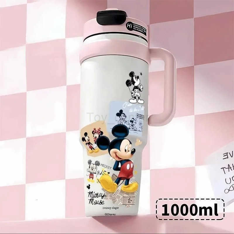 Disney New Mickey High Color Value Personalized Large Capacity Straw Sports Water Cup Cartoon Portable Accompanied Thermos Cup H251203