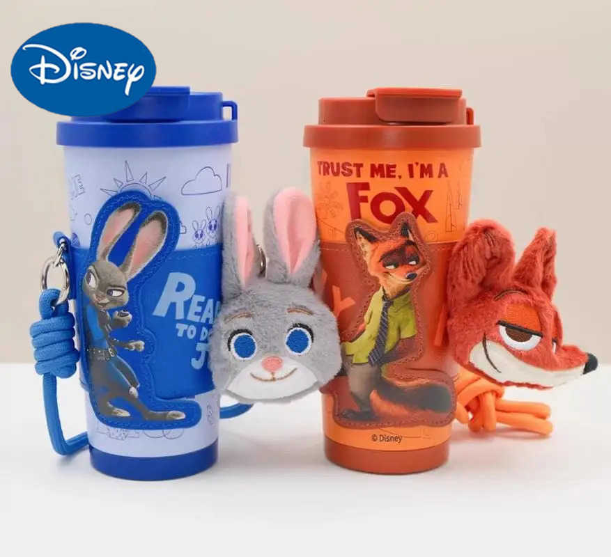 Disney Zootopia Nick Judy Thermal Insulation Bottle Outdoor Large-Capacity Lovers Cup Straw Cup Cartoon Creative Toys Gifts H251203