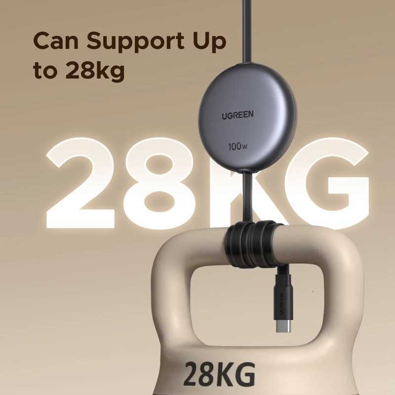 UGREEN Retractable 100W USB C to USB C PD Cable for iPhone 17 16 15 Pro Max PD Fast Charging Data Cord Type C Charger Cable Wire C251203