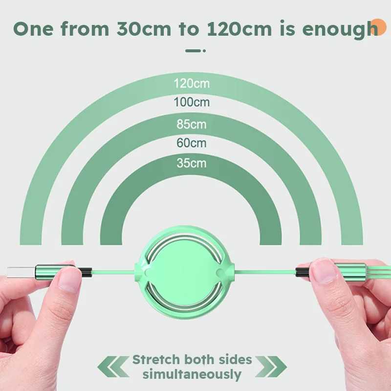 3 In 1 USB Cable Retractable Data Cord For Iphone Mti Port Mtiple Charging Wire C251203
