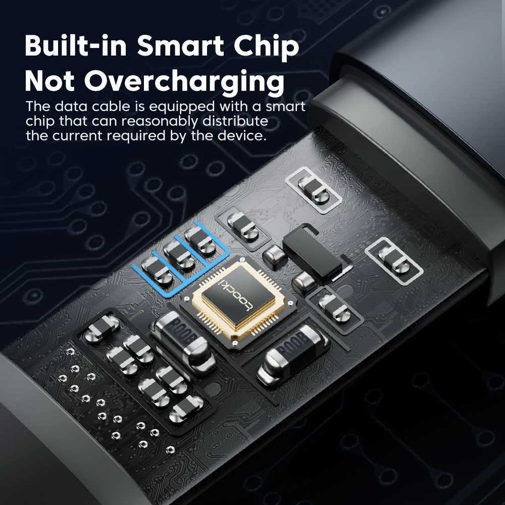 Toocki 3 in 1 USB Cable to iP Type C Micro Cable 66W Digital Display Fast Charging USB C Charger Wire for iPhone14 13 12 C251203